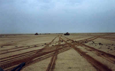 Bradley Fighting Vehicles on the flank.