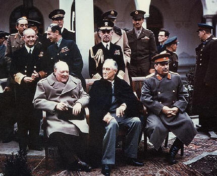 Churchill-Roosevelt-Stalin at the Yalta conference.