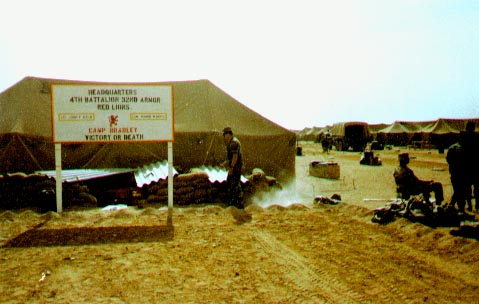 Headquarters, 4-32 AR in redeployment camp vicinity of King Kahlid Military City, Saudi Arabia, about May 1991
